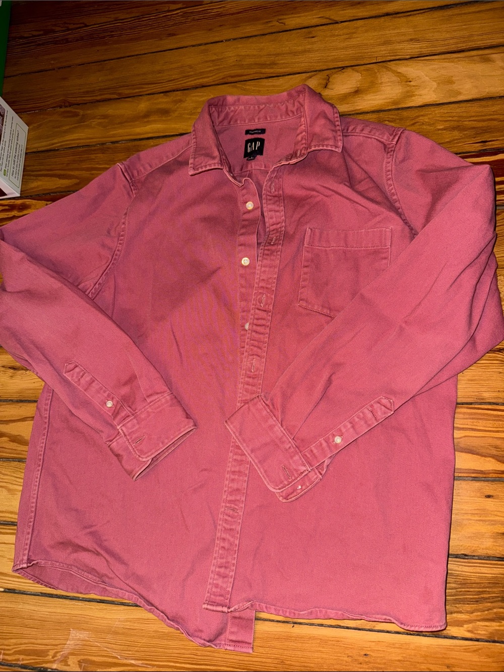 GAP Men's Dusty Rose Long-Sleeve Button-Down Shirt